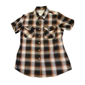 Dixxon Flannel Co Patina Short Sleeve D-Lux Bamboo Women's Plaid Med Snap Button